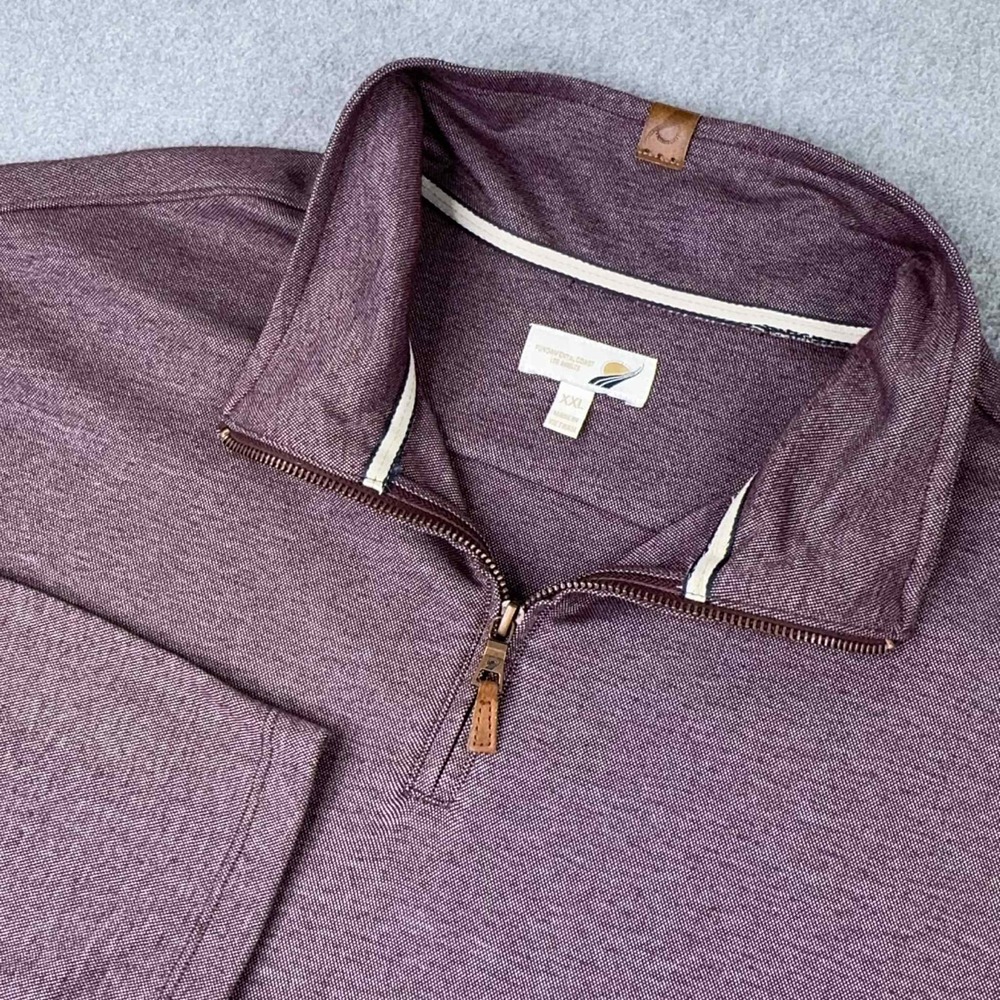 Fundamental Coast 1/4 Zip Pullover Long Sleeve Casual Top Navy Mens XXL USA